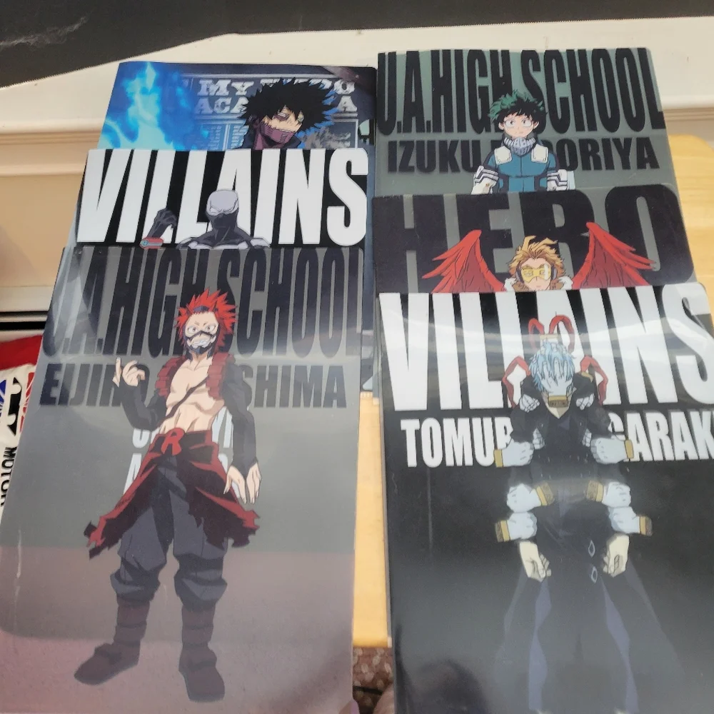 Lot of 6 Clear File Folders from Anime Series My Hero Academia